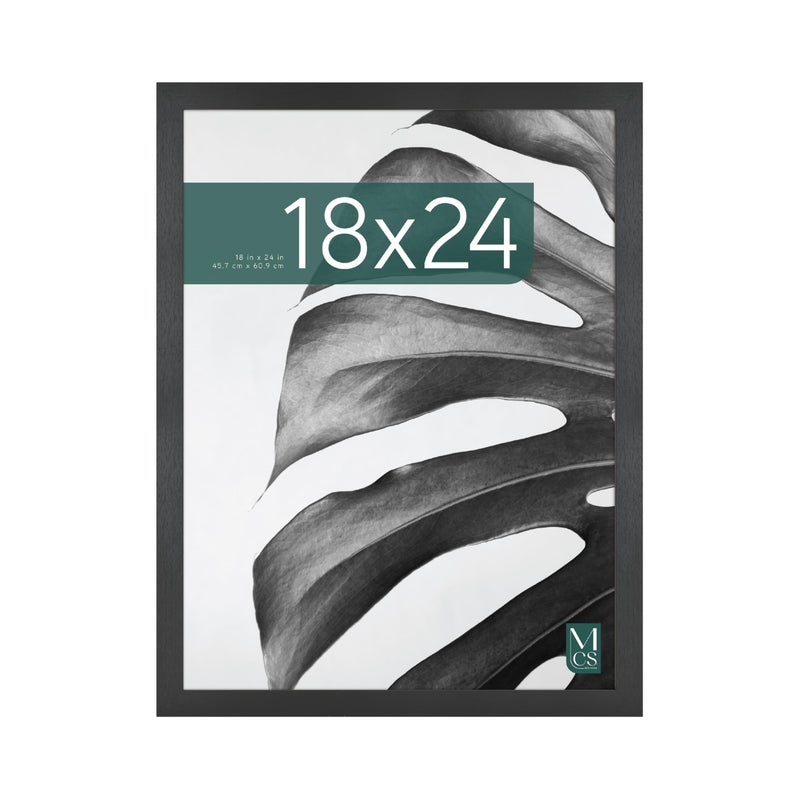 MCS Studio Gallery 18x24 Poster Frame Black Woodgrain Engineered Wood, Vertical & Horizontal Wall Hanging Large Picture Frame for Photos, Posters & Art Prints (1-Pack) - Image 1